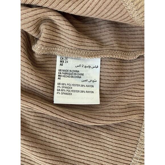 And Now This Women's Almond Ribbed Crewneck Top Plus Size 2X NWT - Picture 4 of 5